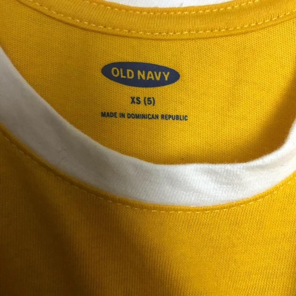 Old Navy Girls Yellow Graphic Short Sleeve XS(5)